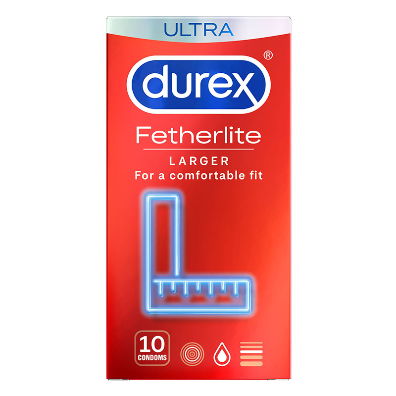 Durex Fetherlite Ultra Larger Condoms - 10 Pack